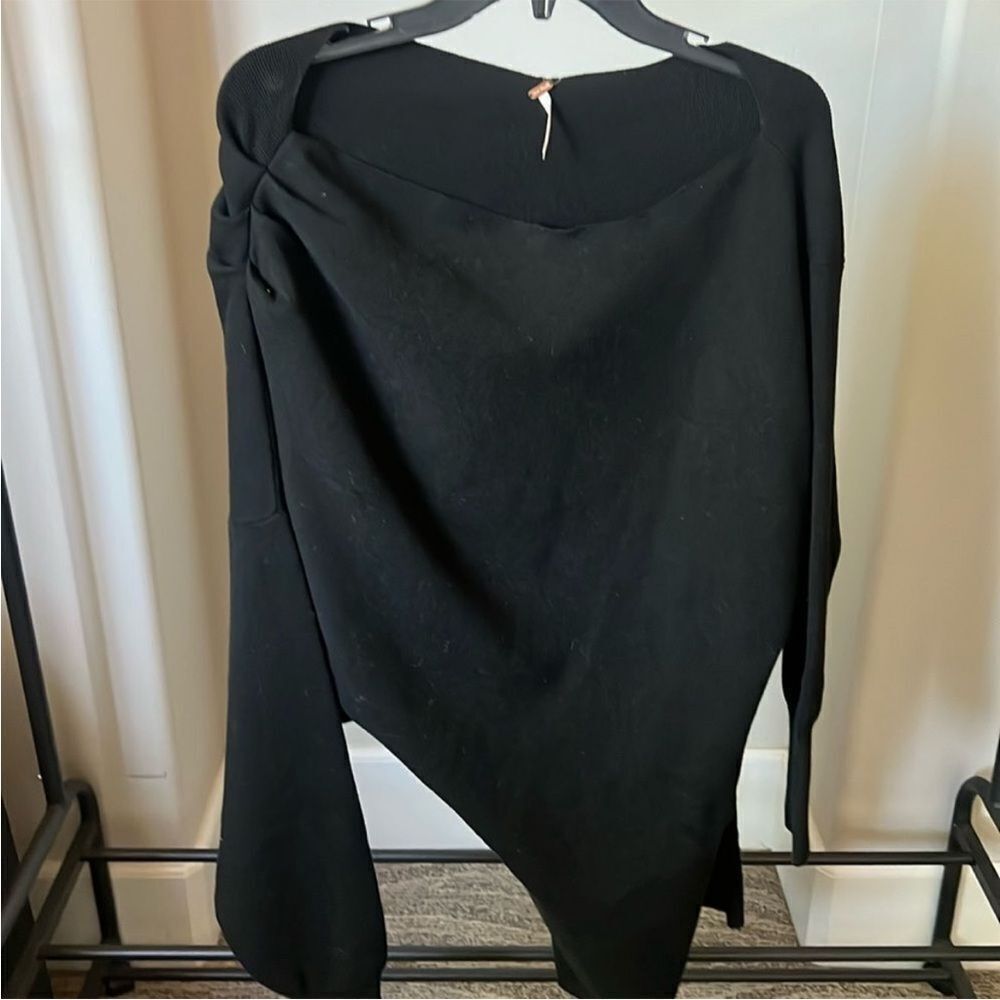 Free People Chic Black Asymmetrical Sweater
